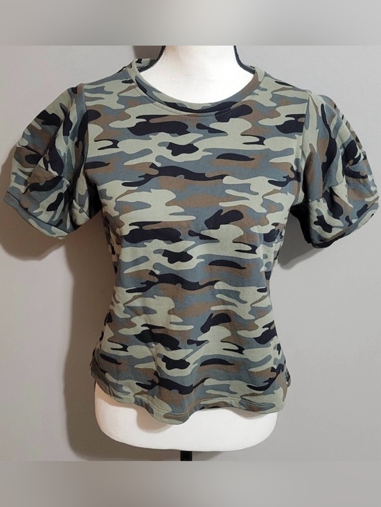 Velvet Tops - Velvet Olive and Black Camo Short Sleeve Tee